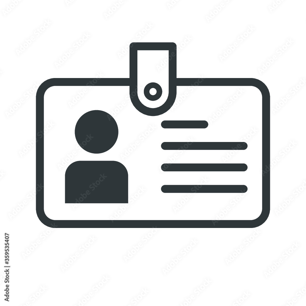 Fototapete press card outline icon. linear style sign for mobile concept and web design. id card badge simple l