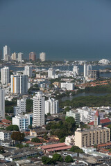 Fototapeta premium Cartagena das Indias, Bolivar, Colombia on February 17, 2018. View of the city from the Convent of Santa Cruz de la Popa.