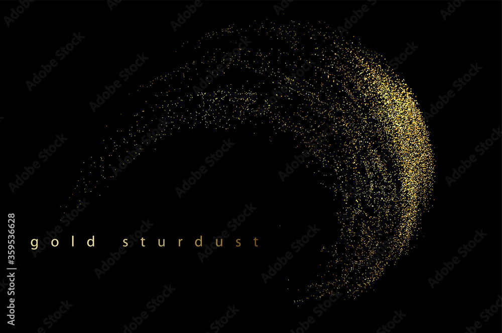 Poster Abstract shiny color gold wave design element