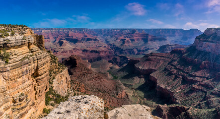 A view from Maricopa Point on the South Rim of the Grand Canyon, Arizona in springtime