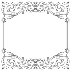 Classical baroque vector of vintage element for design. Decorative design element filigree calligraphy vector. You can use for wedding decoration of greeting card and laser cutting.