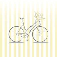 Image of retro bicycle Vector graphics. Stock illustration.