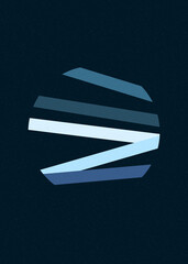 Cobalt Blue color Crossing lines generativeart style colorful illustration