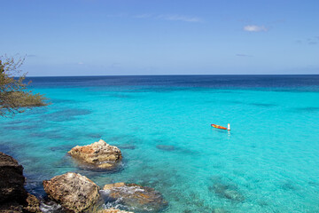 turquoise blue sea on Curacao