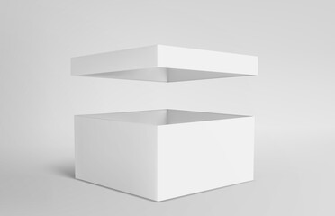 White box mockup. Blank packaging box, package mockup 3d vector illustration