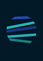 Marine Blue color Crossing lines generativeart style colorful illustration