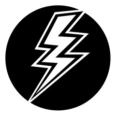 sign of lightning in the black circle