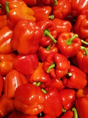 many red peppers at the market