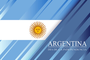 Argentina Independence Day (Día de la Independencia) greeting card, poster, banner.  National patriotic holiday concept. 