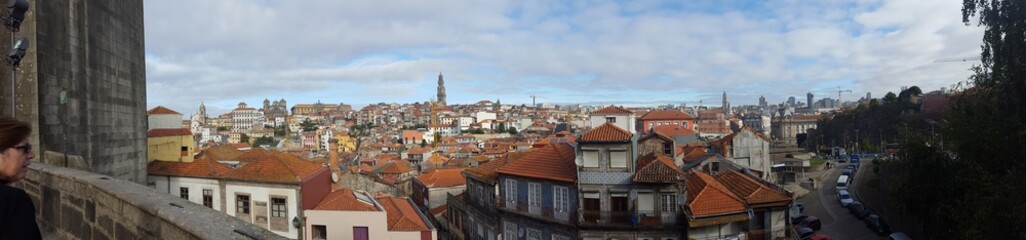 Fototapeta na wymiar Panoramic image of the city of Porto, Portugal.