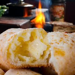 Brazilian snack, traditional cheese bread