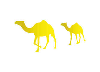 Golden Dual Camel vector illustration
