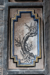  View of narrow street in rural traditional Chinese village. Typical street scene in Chinese villages