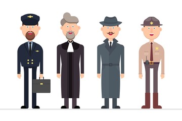 Man character with different professions vector illustration