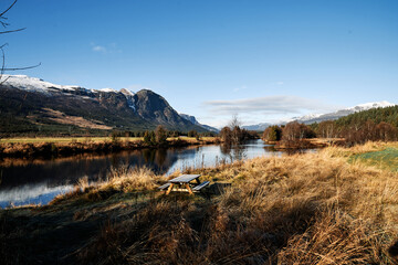 Hemsedal in autumn. A beautiful place in the Norwegian mountains. 