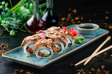 Spicy eel tuna rolls