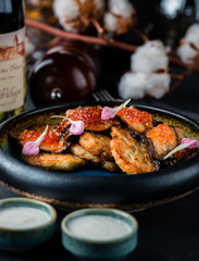 potato pancakes with caviar