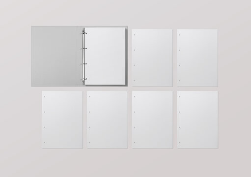 Ring Binder With A4 Sheet Mockup
