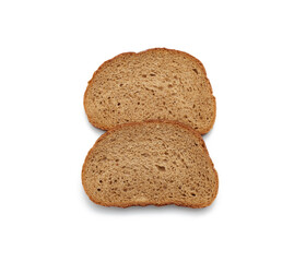 sliced oval rye bread bread on a white background