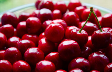 Sweet cherries as a background