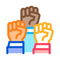 multiracial fists icon vector. multiracial fists sign. color symbol illustration