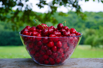 Sweet cherries as a background