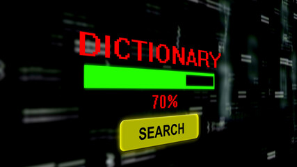 Fototapeta na wymiar Search for dictionary progress bar