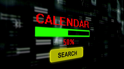 Fototapeta na wymiar Searching online for calendar progress bar