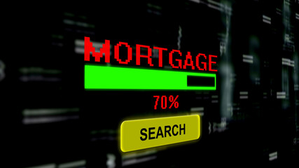 Fototapeta na wymiar Search for mortgage online progress bar