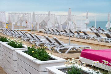 Sea beach without people at the time of quarantine covid 19