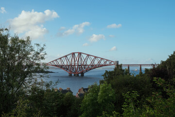 View of Forth Bridge, the world’s longest cantilever bridge, Scotland, United Kingdom