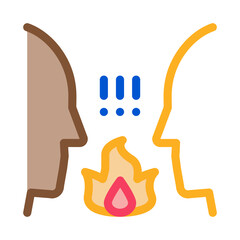 interracial conflict icon vector. interracial conflict sign. color symbol illustration