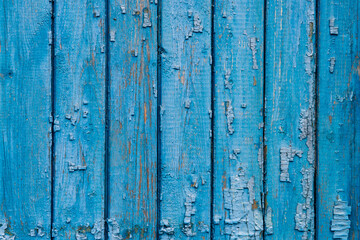 Nice old blue painted wooden wall texture background abstract