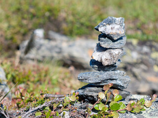 Stones stacked one on the other, Norway trolls, stone pyramid