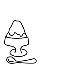 かき氷スプーン(線画)