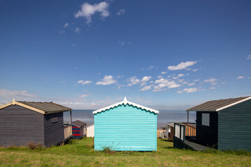 Fototapeta na wymiar beach huts in whitstable kent england