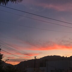 power lines at sunset