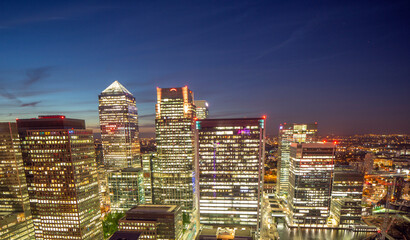 Canary Wharf, Docklands, London at night 