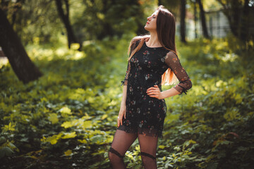 sexy young model in nature