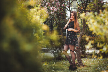 sexy young model in nature