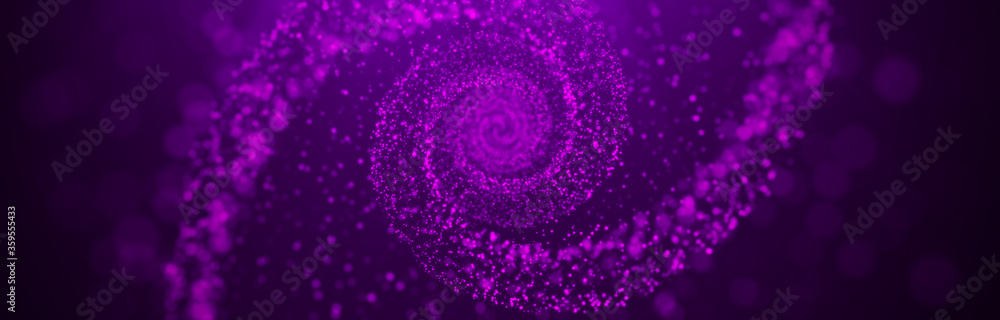 Poster 3d rendering abstract fractal light background. space-time portal. intricate data threads plot. futu