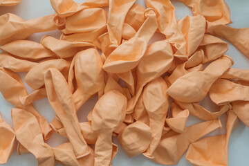 Orange balloons on a white background