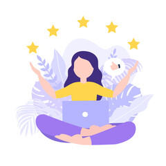 Successful work concept. best rated for five star performance. successful reviews and comments. High level of employee. Vector illustration