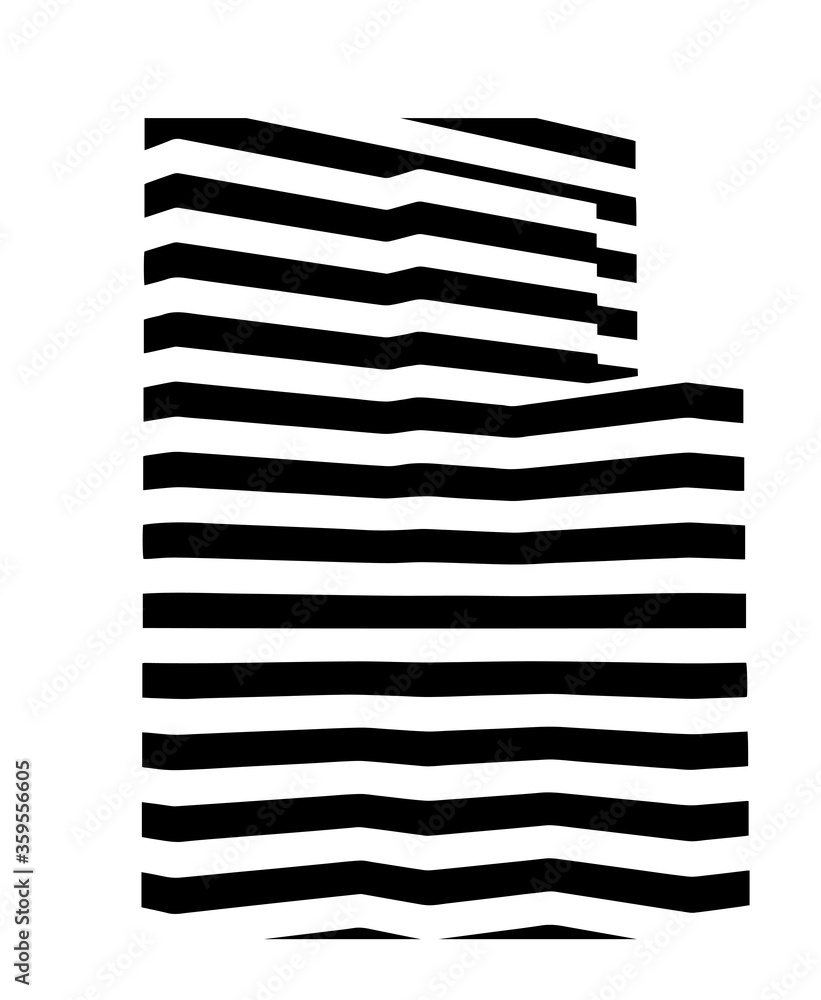 Aufkleber abstract 3d black and white illusions. optical illusion lines background. horizontal lines stripes p