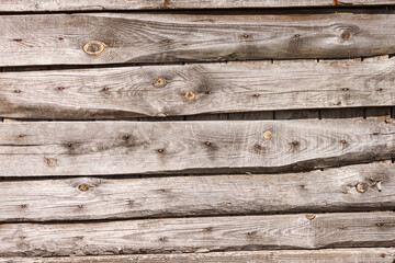 Wooden background. The wall of old wooden boards. Old grunge wooden wall. Close-up, 
