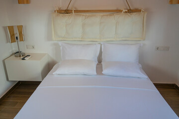 spacious boutique hotel room and bed