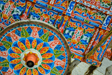  Beautiful colorful Costarican traditional wagon wheel.