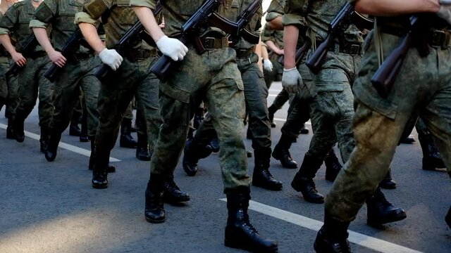 soldiers in the military parade