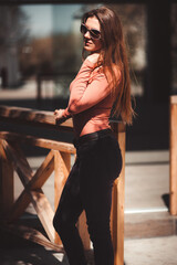 beautiful model on the city streets