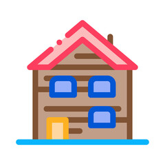 ski resort cabin building icon vector. ski resort cabin building sign. color symbol illustration